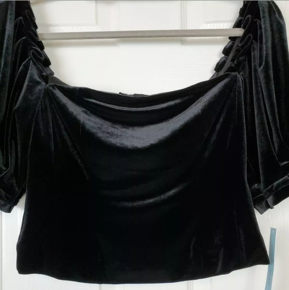 NWT Antonio melani lana velvet black blouse size 4 - Picture 6 of 8